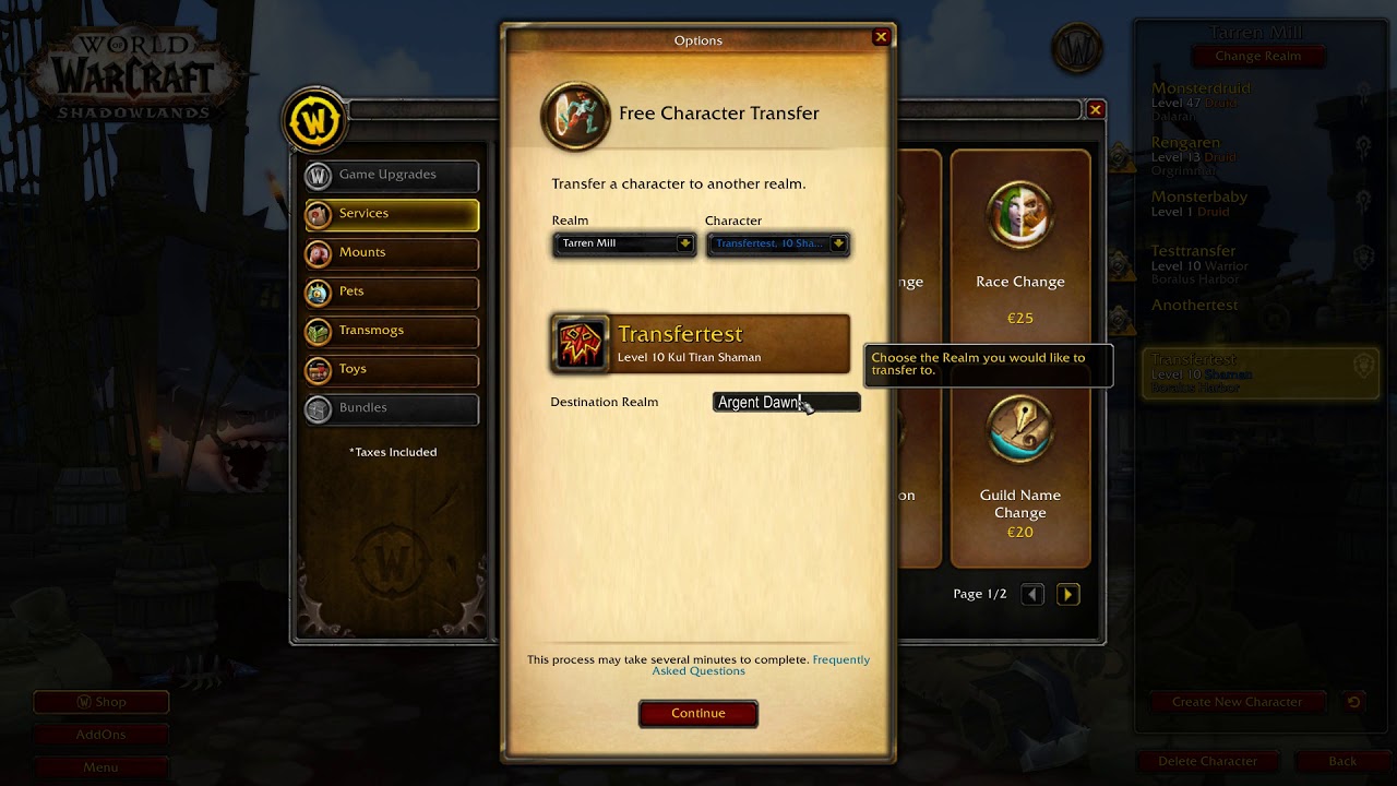 Free character transfer wow from high to high server youtube