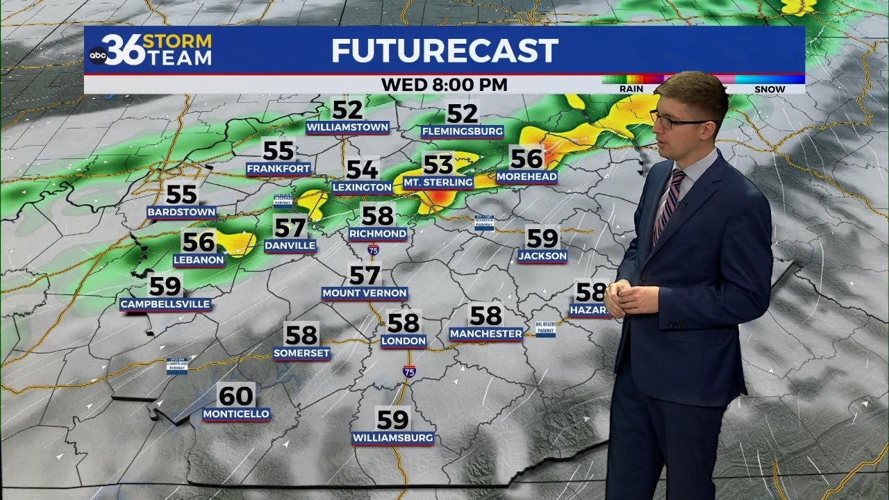 Mild midweek ahead of Wednesday evening rain chances - YouTube