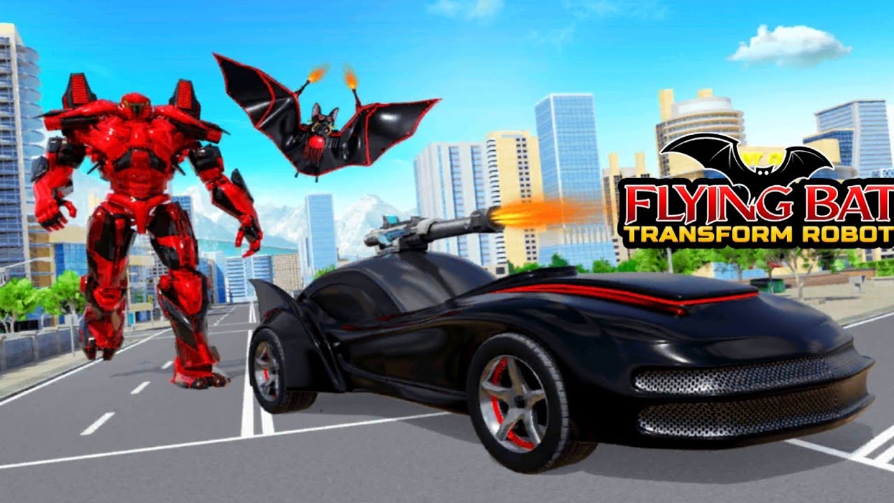 Flying Bat Robot Transform Car Robot Games 2021: New York City Assaulted by Bat Flying Robot Car