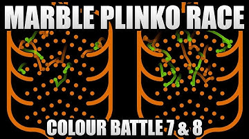 Marble Race Plinko - Colour Battle -  Season 1  - Race 7 & 8 of 15 - Algodoo