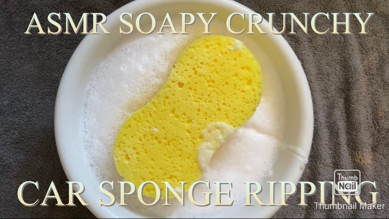 ASMR Super Soapy Car Sponge Ripping | Super Crunchy | Destroying | Scratching | Oddly Satisfying
