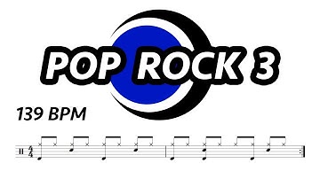 Pop Rock Drum Loop 3 (139 bpm) | Drum Beat | Drum Groove | Drum Track | Drums Only| Metronome