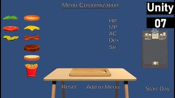 Unity Tutorial - Food Prep 07 - Adding Stats to Menu Items