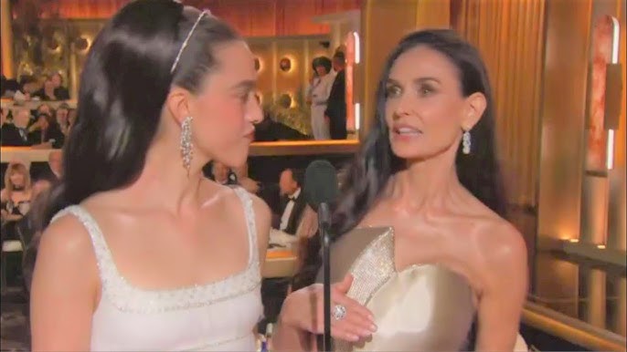 Demi Moore Visibly Upset With Margaret Qualley at Golden Globe Awards 2025  - YouTube