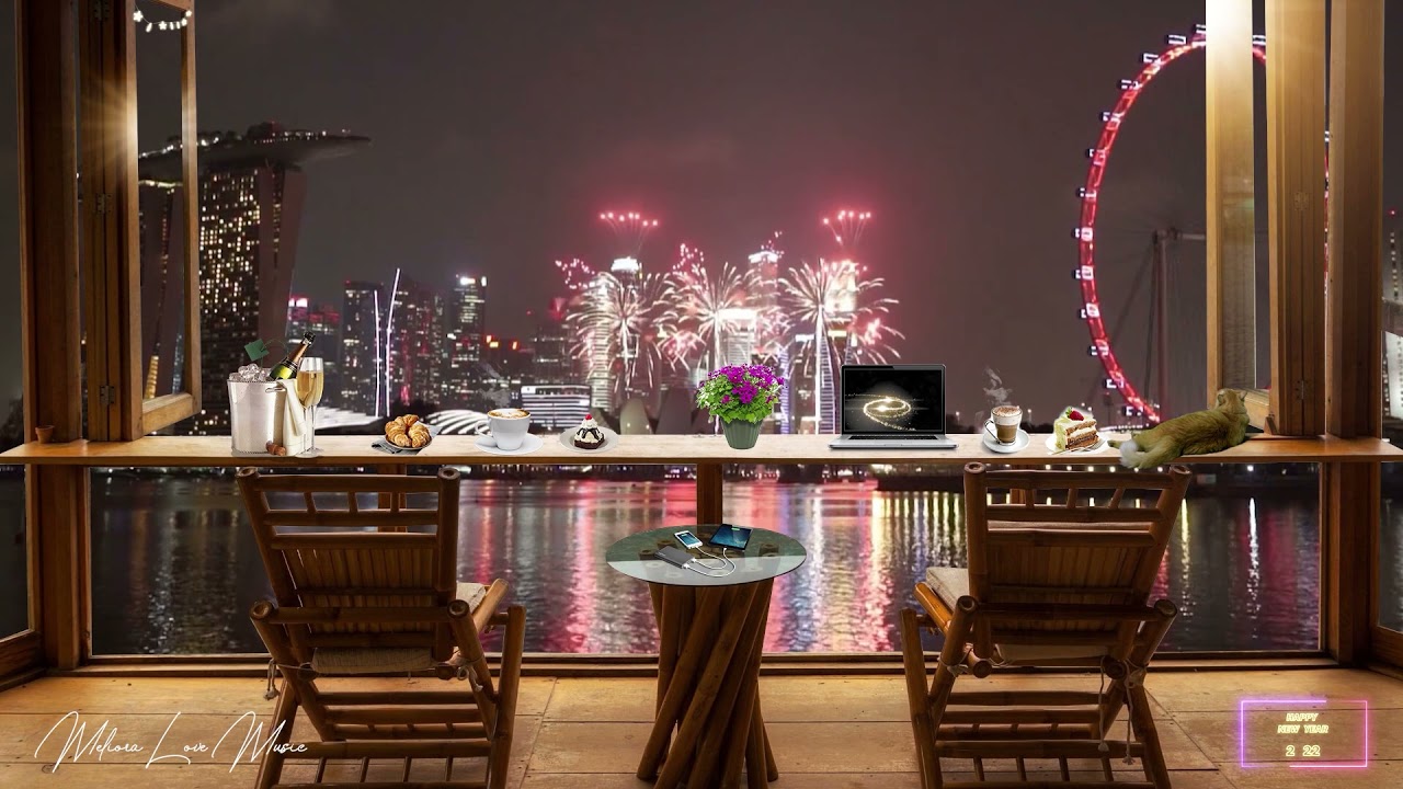 New York Coffee Shop Happy New Year 2022 - Jazz Music Happy New Year - Music for Relax , Work, Study