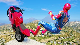 GTA 5 Iron Spiderman Motorcycle Stunts/Fails/Ragdolls Episode 09 (Euphoria Ragdolls)