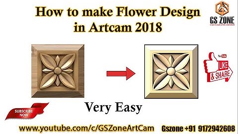 How to make 3D Flower design in Artcam 2018 its very Easy and Simple And  Rendering KeyShot #gszone