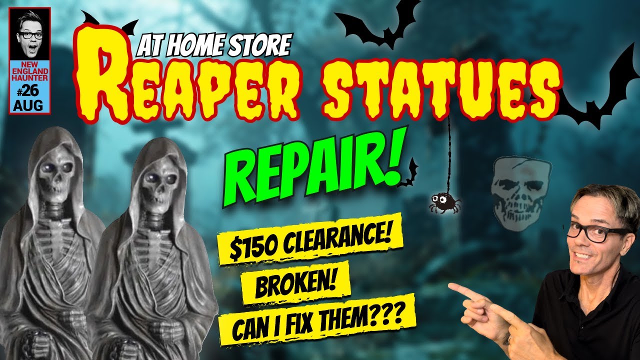 At Home Store Halloween Reaper Statue Repair