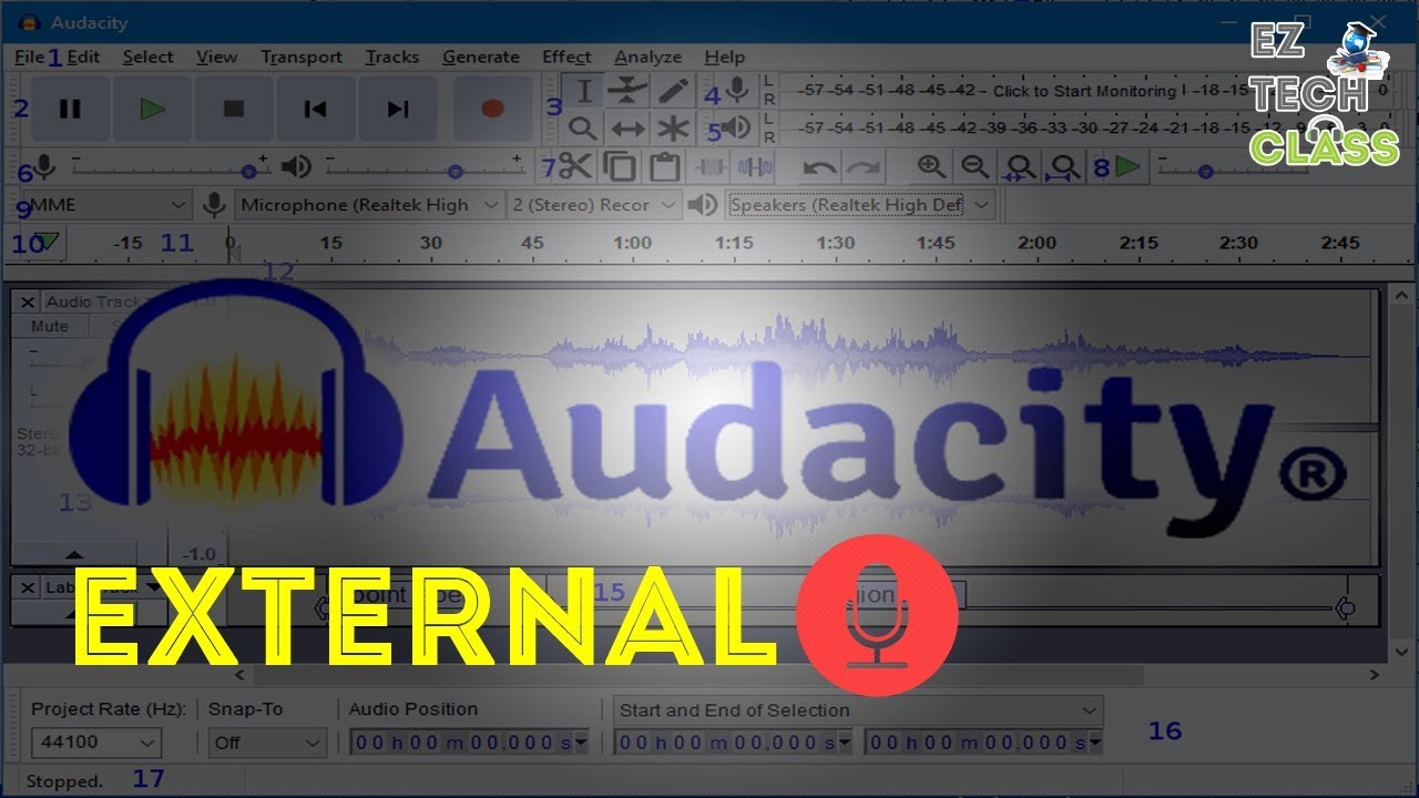 External microphone with Audacity EZ TECH CLASS YouTube