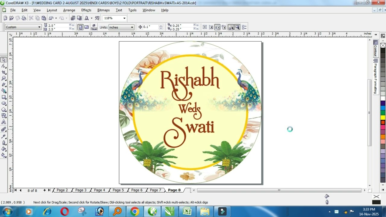 #67 WEDDING STICKER DESIGN || CORELDRAW || DEEPAK JUYAL