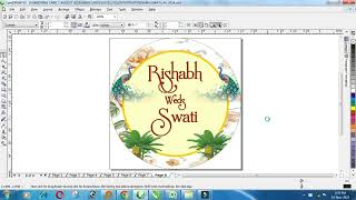 #67 WEDDING STICKER DESIGN || CORELDRAW || DEEPAK JUYAL screenshot 5