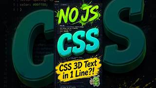 Full CSS 3D Text in 1 Line! No JavaScript Update