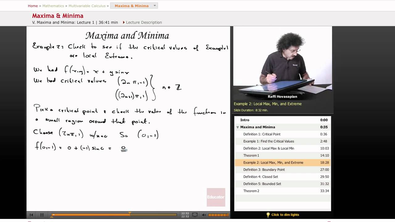 Multivariable Calculus - Maxima & Minima - YouTube