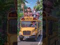 🐵 Funny Animal School Bus Ride 😂 Part 6 🚌✨ #school #animals #cartoon