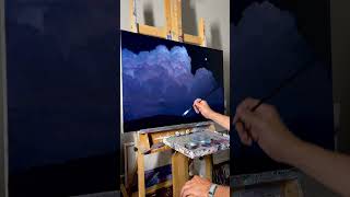 Adding in more layers to this night sky cloud oil painting.  #oilpainting #cloudpainting #painting