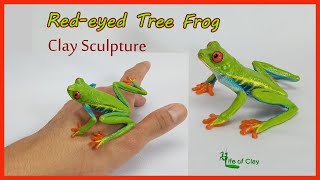 Sculpting Red-eyed Tree Frog (Agalychnis callidryas) using Polymer Clay_LifeofClay