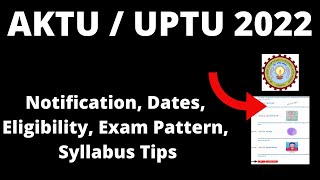 Aktu  Uptu 2022 Notification Application Form  Dates Pattern Eligibility Syllabuspreparation
