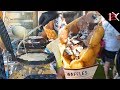 Quick Bubble Waffle Maker | Yummy Waffles Served In A Cone | Street Food Deserts