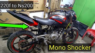 Mono shocker installed on Ns200/220f🔥 #theindianworkshop