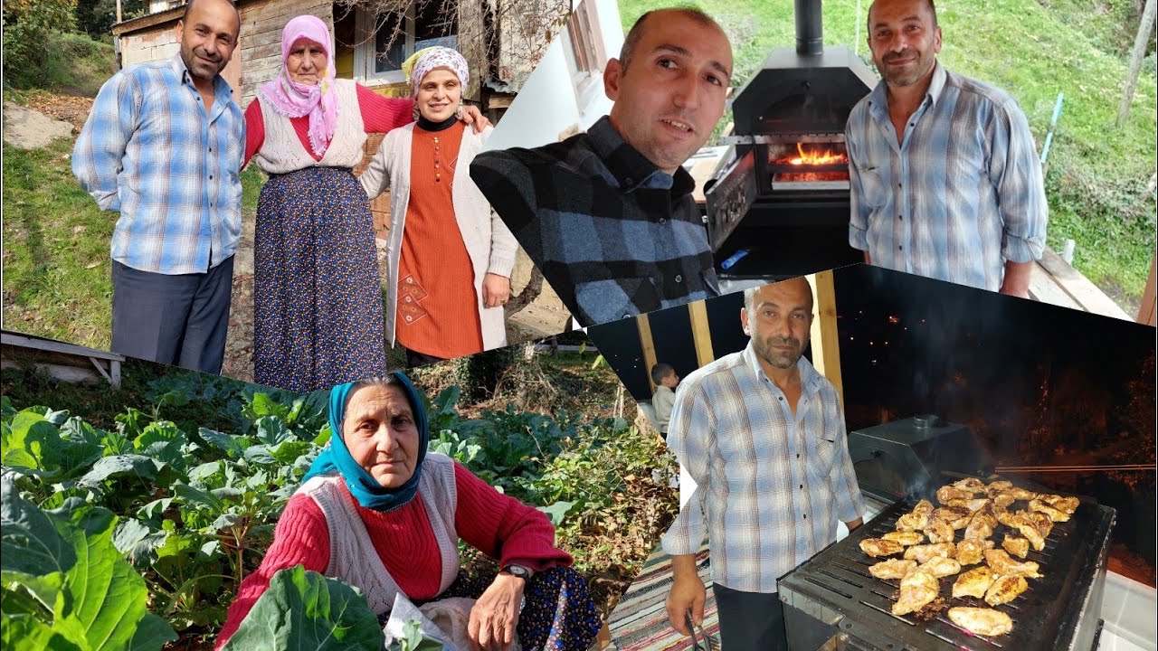 İnebolu da ikinci gün Şefika anne ile bahçede sohbet Kayınço dan mangal sefası