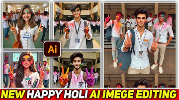 Happy holi ai photo editing |  happy holi ai image kaise banaye | bing image creator tutorial | 2024