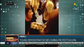 One man was killed during a protest in Lima, Peru