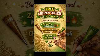 Free mehndi course | Free heena classes | mehndi design #freemehndiclass #mehndi
