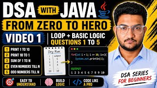 DSA with Java for Beginners 🔥 | Loop & Basic Logic | 5 Questions | Part 1