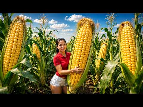 Harvesting 1000 + Kg Giant Sweet Corn from the Mountains To Sell At Market | Tieu Ca Free Bushcraft