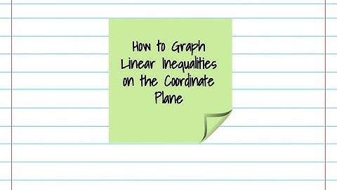 Graphing Linear Inequalities on the Coordinate Plane