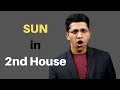 SUN in 2nd House of Vedic Astrology Birth Chart