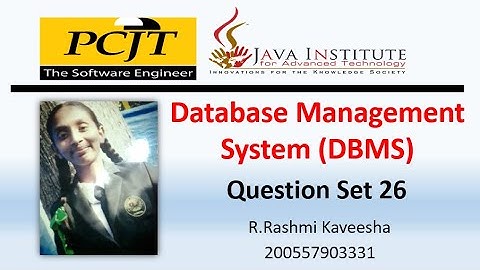 Java Institute || Database Management System(DBMS)|| Question set 26