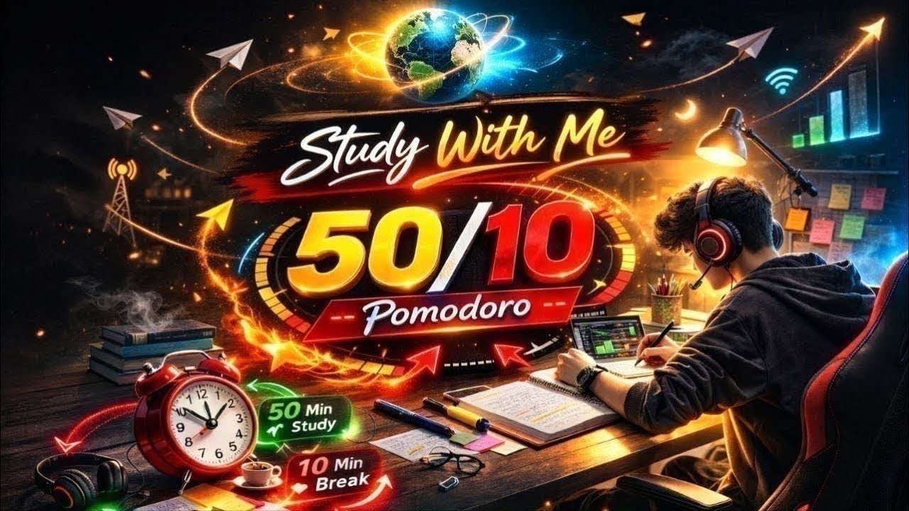 Ramadan Study With Me 🌙 (سادس - توجيهي) 50/10 Pomodoro | ادرس معي