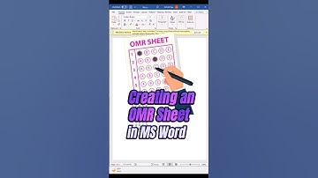 Creating an OMR Sheet in MS Word File #MicrosoftWord #OMRSheet #DocumentCreation #msword #omr