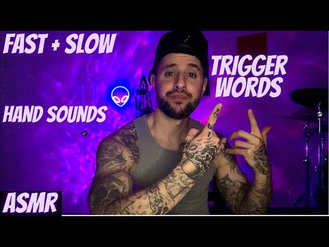 ASMR | Fast & Slow Trigger Words + Hand Sounds & Mic Scratching