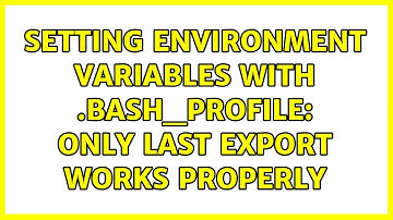 Setting environment variables with .bash_profile: only last export works properly (2 Solutions!!)