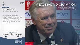 Granada 0 - 4 Real Madrid - Post-Match English Dub La Liga Press Conference - Ancelotti - Brahim MVP