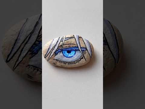 Gojo eye painting on rock stone🫨