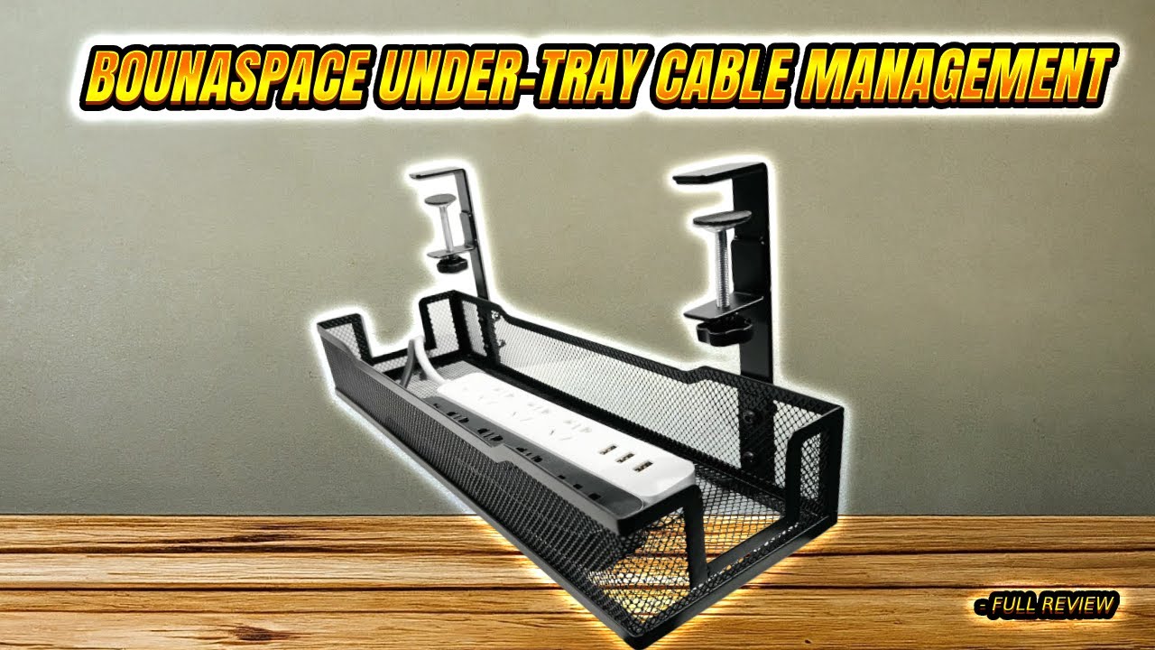 Title: No Drill Under Desk Cable Management Tray - Premium Wire ...