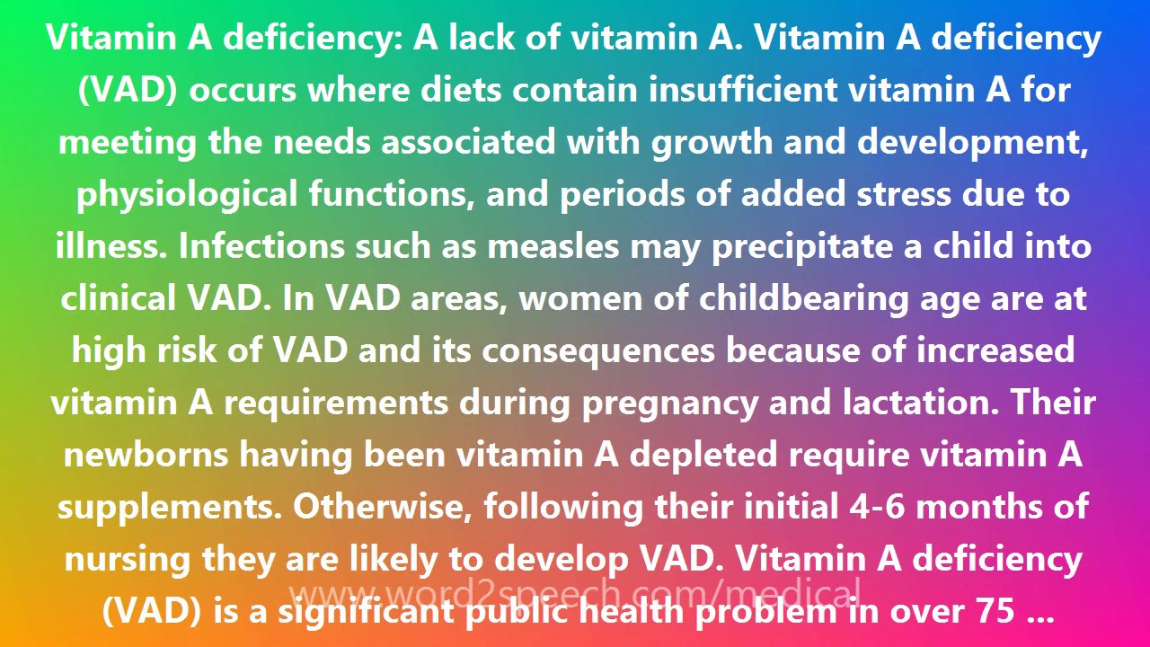 Vitamin A deficiency Medical Meaning and Pronunciation YouTube
