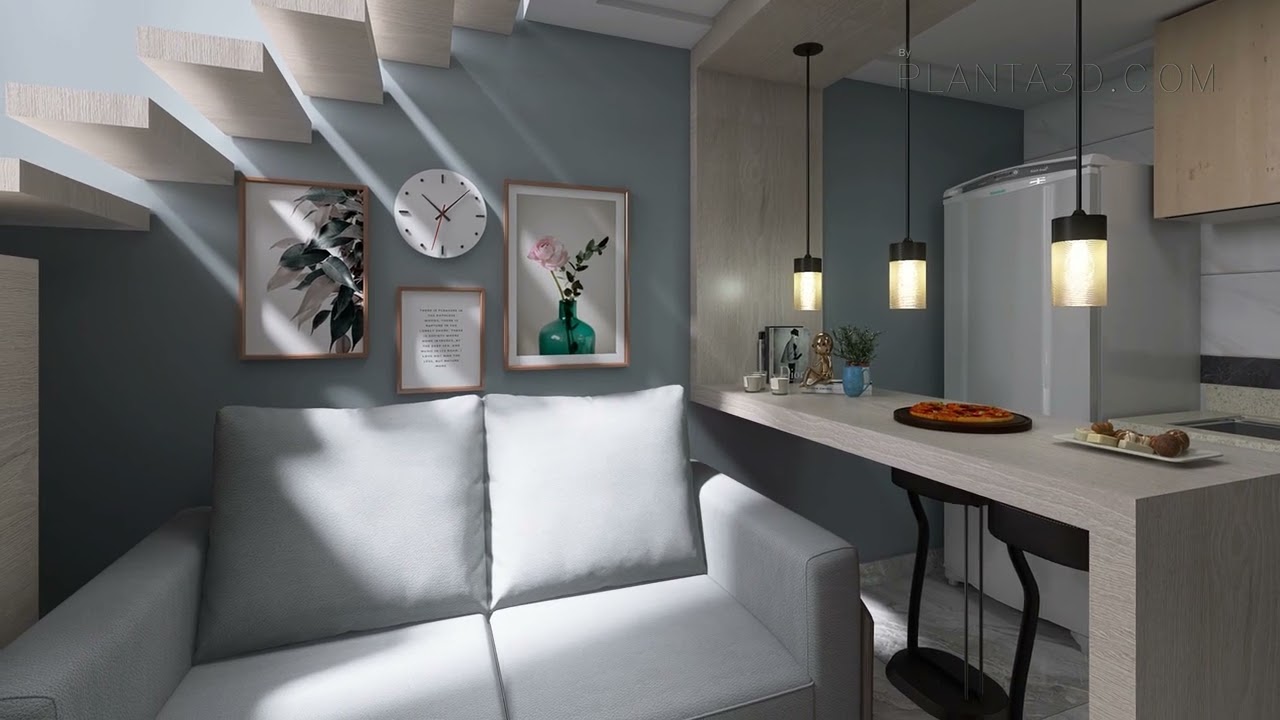 KITNET COM MEZANINO  |  LOFT DE 17 m² | Tiny house moderna