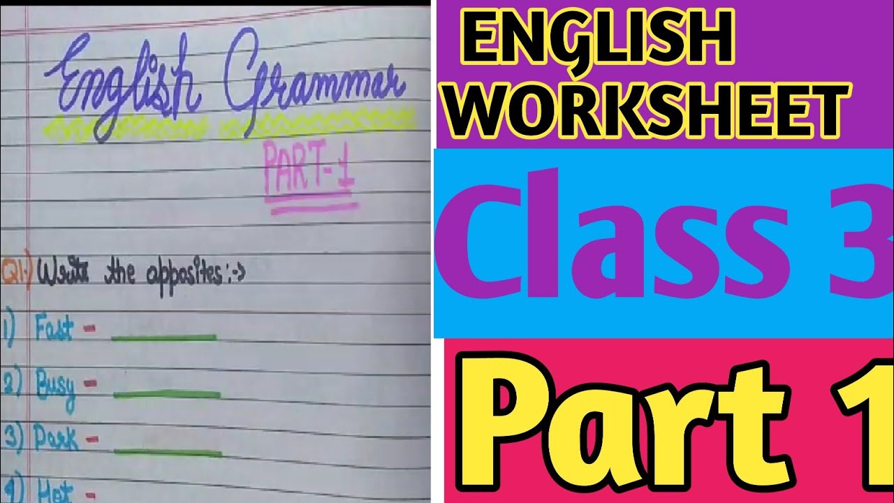 English Grammar Worksheet For Class 3 Learning Grade 3 Adjectives Grammar Worksheet Year