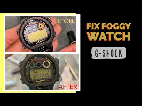 How to Remove Condensation FIX Foggy G-Shock Watch - Battery Change on Mudman DW8400 Vintage Watch