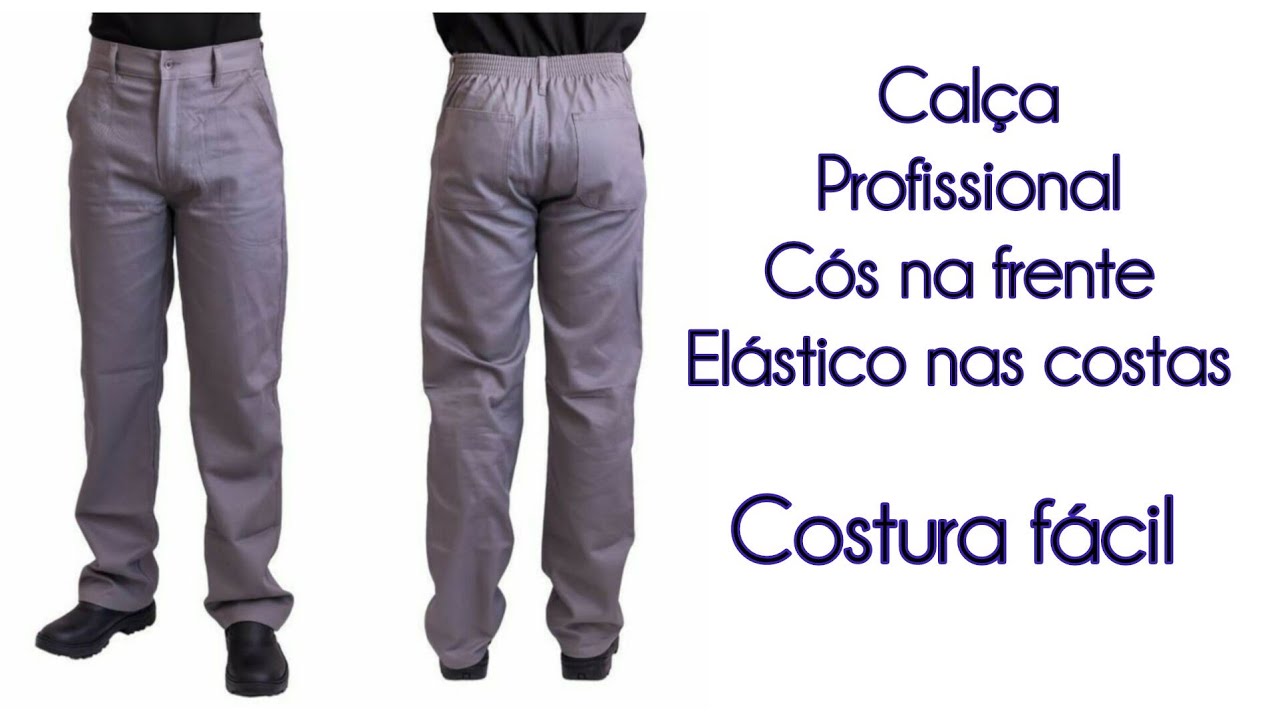 Como fazer Calça Profissional Masculina MEIO ELÁSTICO