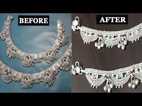 How to Clean/ Polish Silver anklets at home | clean silver jewellery | DIY Jewellery Cleaning