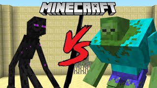 Minecraft Mutant Enderman VS Mutant Zombie (Minecraft Mob Battle)