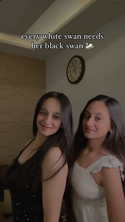Every black swan needs her white swan 😋😋🪽#twins #sisters #swans #fypシ゚viral