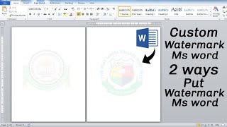 2 Different Ways to Make Watermark in Microsoft word | Any Logo | Any Picture | Ms Word Tutorial |