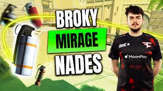 broky mirage nades - utility pov vs navi | cs2 pgl cs2 major final copenhagen 2024