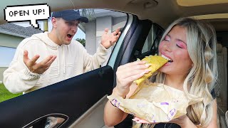LOCKING My HUSBAND Out THE CAR Then EATING ALL HIS FOOD!